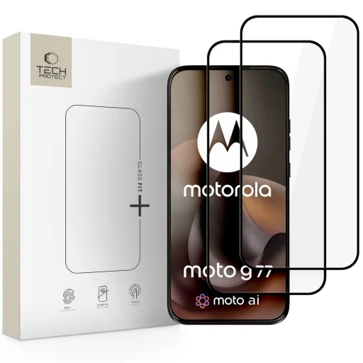 Motorola Moto G67 / G77 Tech-Protect Glass Fit+ 2 kusy čierne tvrdené sklo - 1
