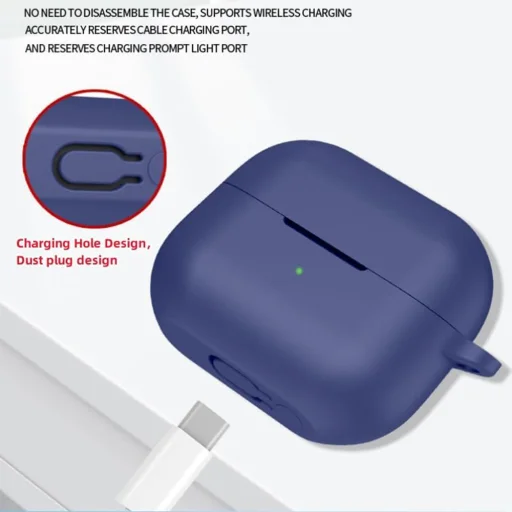 Techsuit - Silikónové puzdro pre AirPods Pro 3, hladký ultratenký materiál - zelené - 4