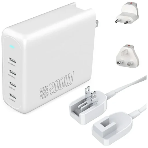 4smarts GaN Flex Pro Travel 200W 4 USB-C biely sieťový nabíjací adaptér - 3