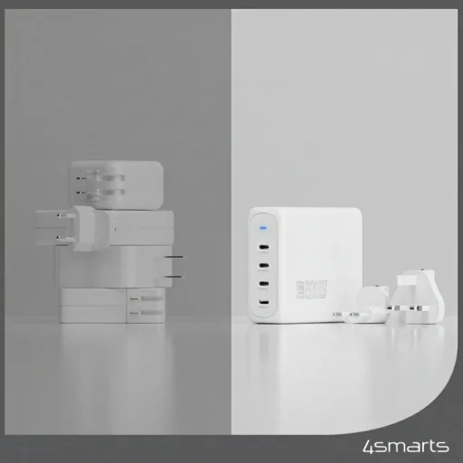 4smarts GaN Flex Pro Travel 200W 4 USB-C biely sieťový nabíjací adaptér - 5