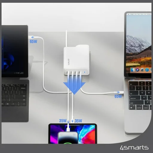 4smarts GaN Flex Pro Travel 200W 4 USB-C biely sieťový nabíjací adaptér - 6