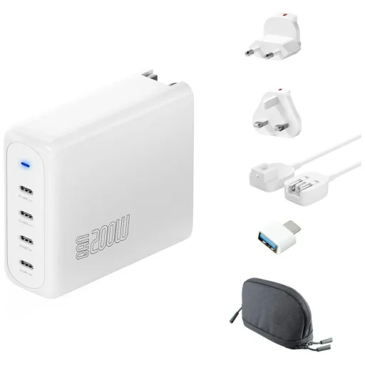 4smarts GaN Flex Pro Travel 200W 4 USB-C biely sieťový nabíjací adaptér - 1