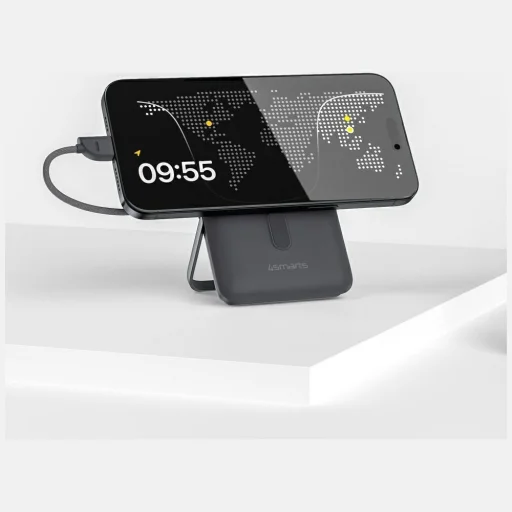 4smarts Enterprise Pocket vezeték nélküli powerbank 10000mAh 22.5W, Qi2 kompatibilis, asztroszürke - 6