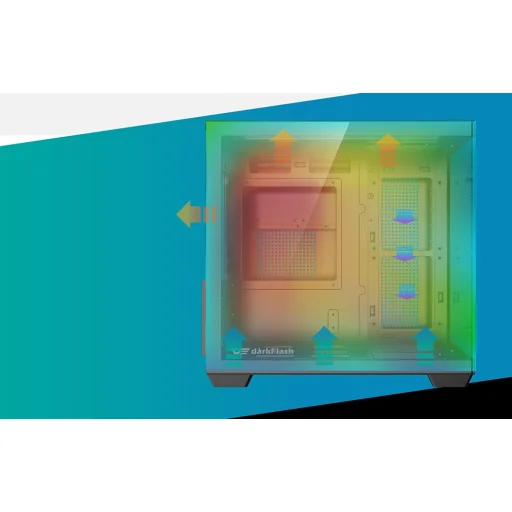 DarkFlash B275 fekete számítógép ház (ventilátorok nélkül) - 10