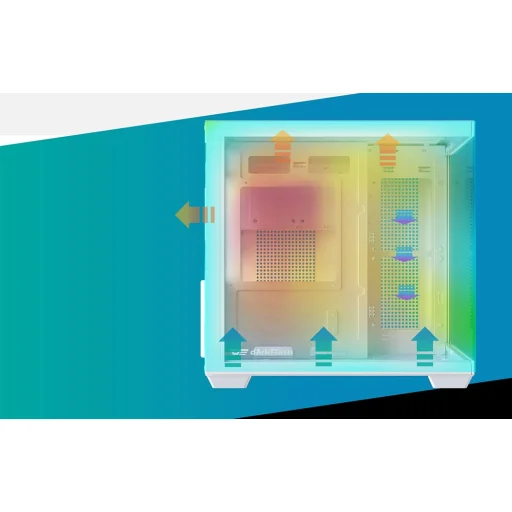 DarkFlash B275 fehér számítógépház ventilátorok nélkül - 10