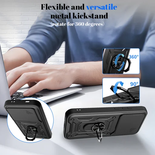 Techsuit - CamShield Series [Okrúhly výrez pre fotoaparát] - Realme GT 8 Pro - Čierne - puzdro - 2