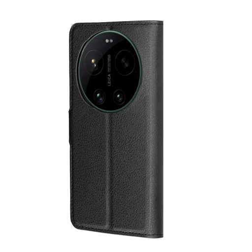 Techsuit - Bőr Fliptok - Xiaomi 17 Ultra - Fekete tok - 5