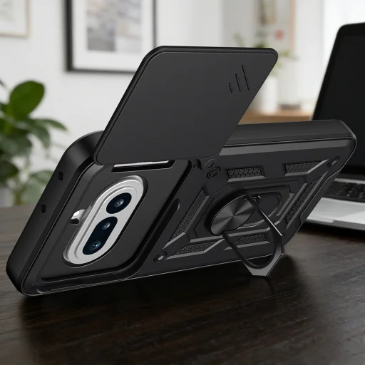 Techsuit - séria CamShield - Nothing Phone 4a - čierne puzdro - 3