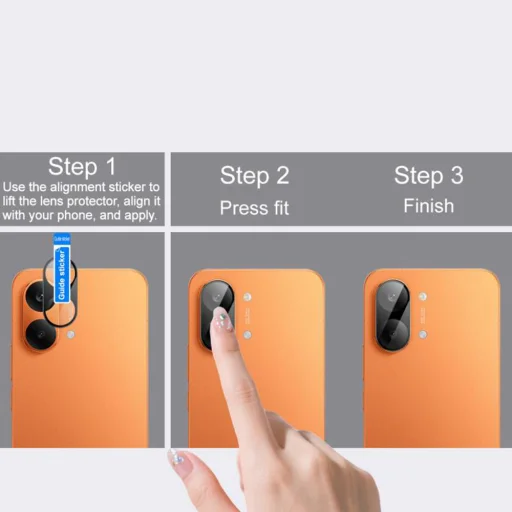 Techsuit - Teljes Kamera Üveg - Xiaomi Poco X8 Pro - Fekete üvegfólia üvegfólia - 6