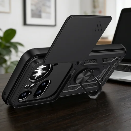 Techsuit - CamShield Series - Nothing Phone 4a Pro - Čierne puzdro - 3