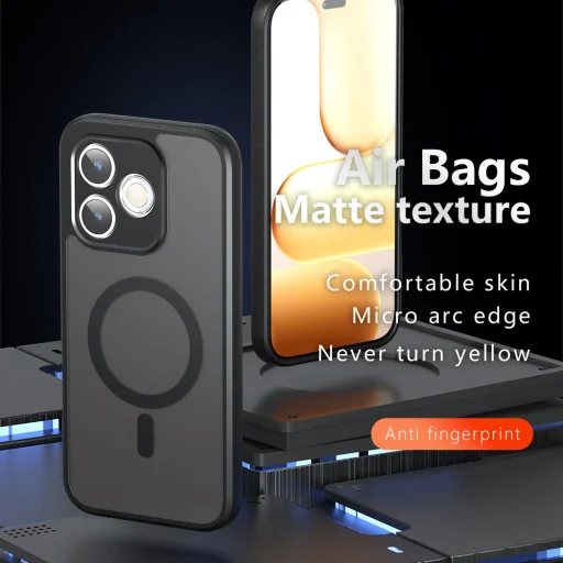 Techsuit - PureFrost MagSafe - Honor 600 Lite - matné čierne puzdro - 3