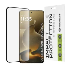 Techsuit - 111D Celoplošné pokrytie / Celoplošné lepenie / 3D zahnutý displej - Motorola Signature - Čierne ochranné tvrdené sklo