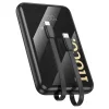 Hoco Q37 10000 mAh QC PD 22,5W powerbanka so zabudovanými káblami USB-C + Lightning, čierna thumbnail