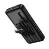 Hoco J163 10000 mAh 2A powerbanka so štyrmi vstavanými káblami USB-A + USB-C + Lightning + Micro USB čierna thumbnail