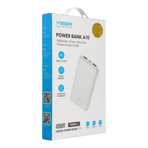 Veger A10 (W1065) 2A 10000 mAh biela - 2