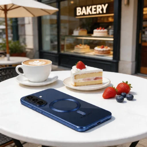 Samsung Galaxy A57 5G Tech-Protect MagFlex MagSafe sötétkék tok - 4