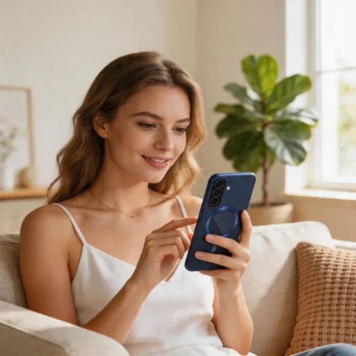 Samsung Galaxy A57 5G Tech-Protect MagFlex MagSafe sötétkék tok - 5