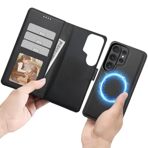 Samsung Galaxy S26 Ultra Tech-Protect Wallet MagSafe matt fekete tok - 3