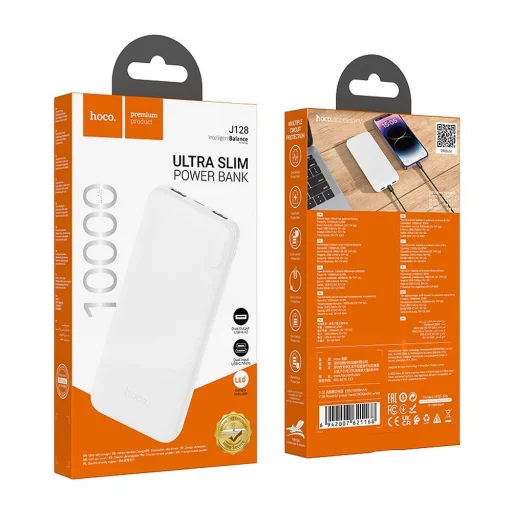 HOCO J128 10000 mAh 2A powerbank fehér - 7