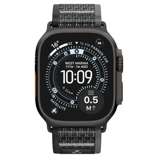 Spigen Athlex Air 2 Apple Watch 8 / 9 / 10 / 11 / SE / Ultra (44 / 45 / 46 / 49 mm) sport szíj aktív fekete / szürke - 2