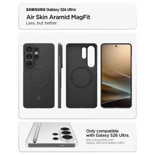 Samsung Galaxy S26 Ultra Spigen AirSkin Aramid Mag MagSafe čierne puzdro - 9