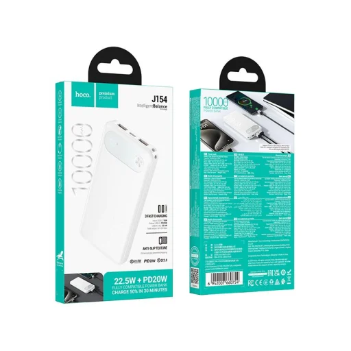 Hoco J154 10000 mAh QC PD 22,5W powerbanka biela - 5