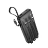 Hoco J146 Powerbank 10000 mAh 2A négy beépített kábellel USB-A + USB-C + Lightning + Micro USB fekete thumbnail