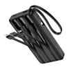 Hoco J146 Powerbank 10000 mAh 2A so štyrmi vstavanými káblami USB-A + USB-C + Lightning + Micro USB čierna thumbnail