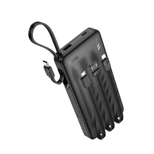 Hoco J146 Powerbank 10000 mAh 2A so štyrmi vstavanými káblami USB-A + USB-C + Lightning + Micro USB čierna - 2