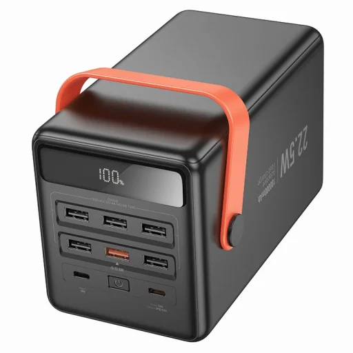 Hoco J142 100000 mAh QC PD 2,4A 22,5W beépített lámpával powerbank fekete - 3