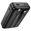 Hoco Q37A 20000 mAh QC PD 22,5W beépített USB-C + Lightning kábelekkel powerbank fekete thumbnail