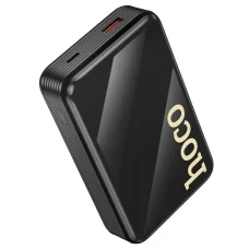 Hoco Q37A 20000 mAh QC PD 22,5W beépített USB-C + Lightning kábelekkel powerbank fekete