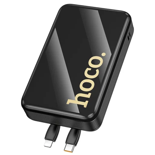 Hoco Q37A 20000 mAh QC PD 22,5W powerbanka so zabudovanými káblami USB-C + Lightning, čierna - 5