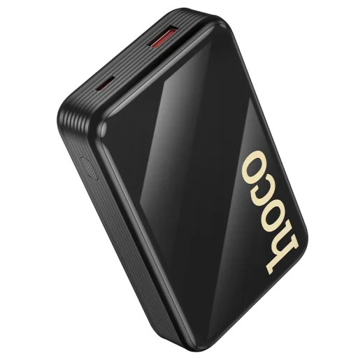 Hoco Q37A 20000 mAh QC PD 22,5W beépített USB-C + Lightning kábelekkel powerbank fekete - 1