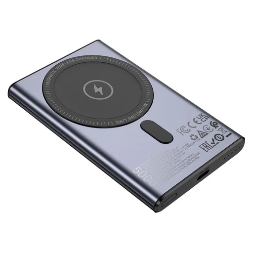 Hoco Q32 MagSafe-kompatibilis 5000 mAh QC PD 20W powerbank, fém szürke - 3