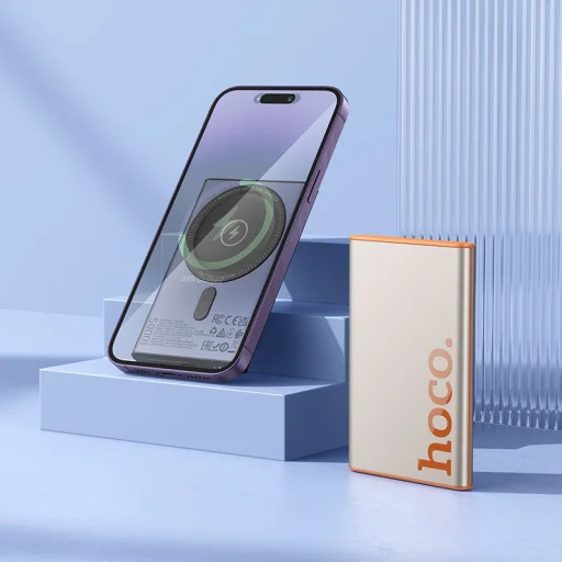 Hoco Q32 MagSafe-kompatibilis 5000 mAh QC PD 20W powerbank, fém szürke - 5