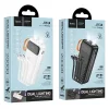 Hoco J151A 20000 mAh 2A powerbank beépített USB-A + USB-C + Lightning + Micro USB kábelekkel és dupla lámpával, fekete thumbnail