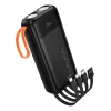 Hoco J151A 20000 mAh 2A powerbanka so zabudovanými káblami USB-A + USB-C + Lightning + Micro USB a dvojitým svetlom, čierna thumbnail