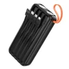 Hoco J151A 20000 mAh 2A powerbanka so zabudovanými káblami USB-A + USB-C + Lightning + Micro USB a dvojitým svetlom, čierna thumbnail
