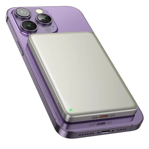 MagSafe kompatibilis Hoco Q26 5000 mAh QC PD 2A 20W powerbank narancssárga - 2