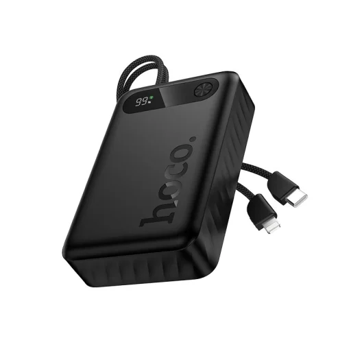 Hoco 20000 mAh QC PD 2A 22,5W powerbanka so zabudovanými káblami USB-C + Lightning J171A čierna - 1