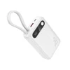 Hoco J171A 20000 mAh QC PD 2A 22,5W powerbanka so vstavanými USB-C + Lightning káblami, biela thumbnail