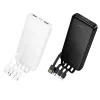 Hoco J163 10000 mAh 2A powerbank négy beépített kábellel USB-A + USB-C + Lightning + Micro USB fehér thumbnail