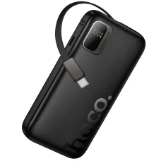 Hoco Q51 10000 mAh QC PD 20W USB-C kihúzható kábeles powerbank fekete