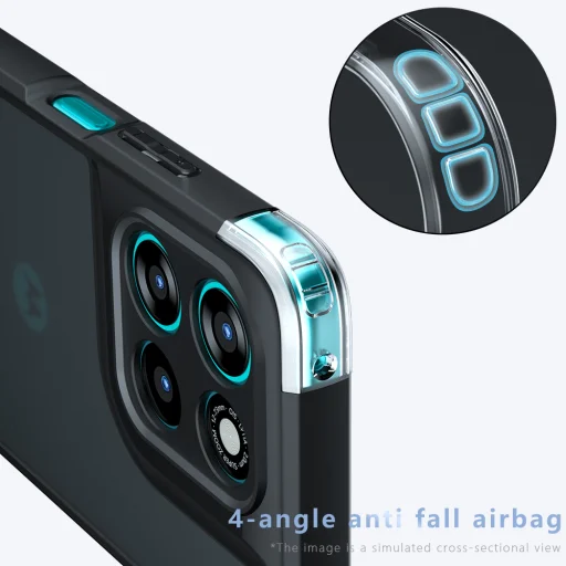 Techsuit - PureFrost MagSafe - Motorola Moto G77 / G67 - Frosted Black tok - 3