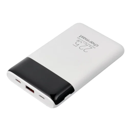 Biela powerbanka Charmast W1202 PD3.0 3A 22,5W 10000 mAh so zabudovanými káblami USB-C / Lightning - 3