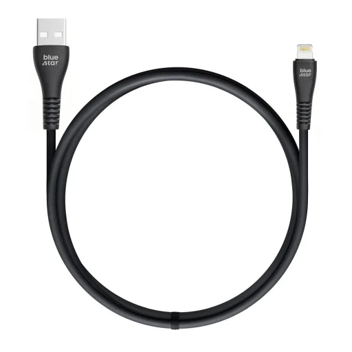 Lightning USB kábel Blue Star 2A 12W 1 m PJ-DG5-A čierny - 2