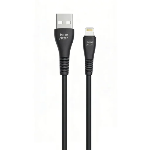 Lightning USB kábel Blue Star 2A 12W 1 m PJ-DG5-A čierny - 3