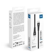 Blue Star USB-C - USB-C 3A 60W QC4.0 1 m PJ-DQ1-C čierny Type-C USB kábel