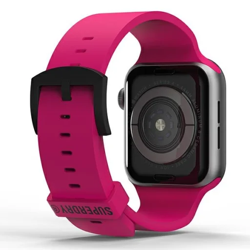 Apple Watch 42/44/45/49 mm Series 1/2/3/4/5/6/7/8/SE/SE2/Ultra/Ultra2/Ultra 3/Ultra 4 SuperDry silikónový remienok ružový 41680 - 2